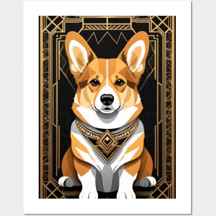 Corgi - art deco Posters and Art